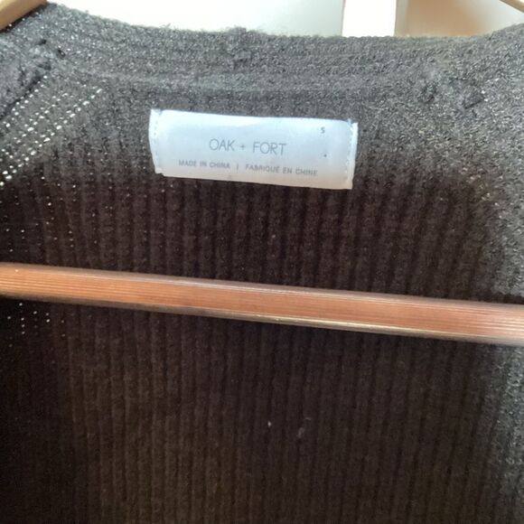 Oak + Fort Sz S Dark Green Open Cardigan - Picture 6 of 6